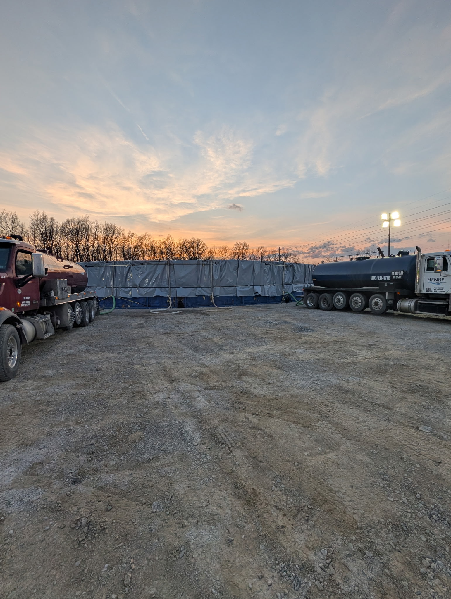 Henry Aqua Transport trucks supporting a field operation